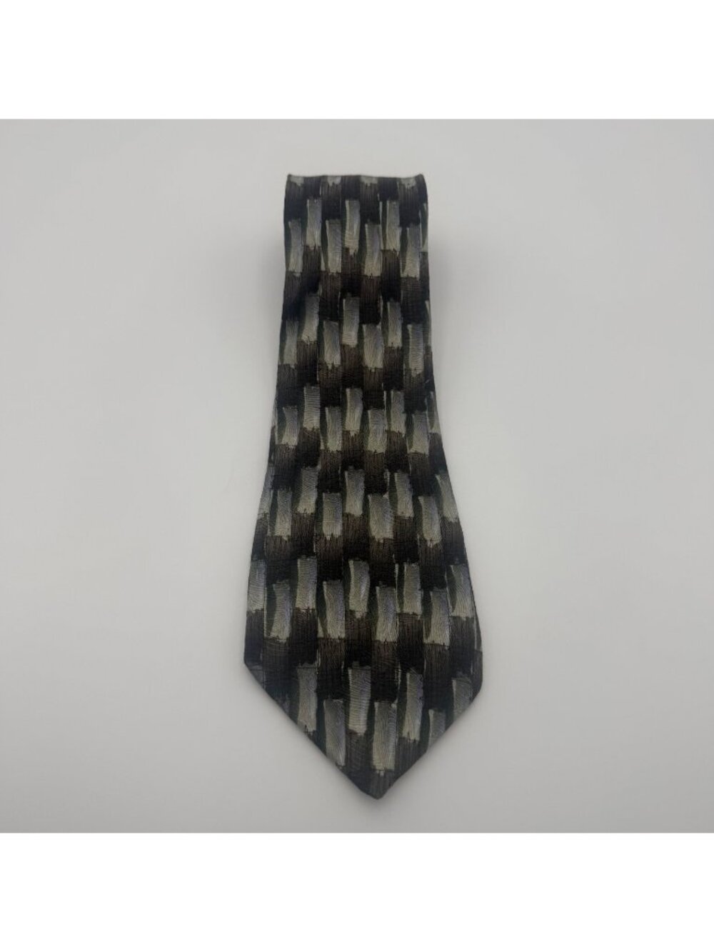J. Garcia Men’s 100% Silk Tie Paris in The Rain Collection Gray Green Black